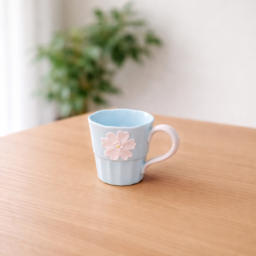 Floral Relief Ceramic Mug