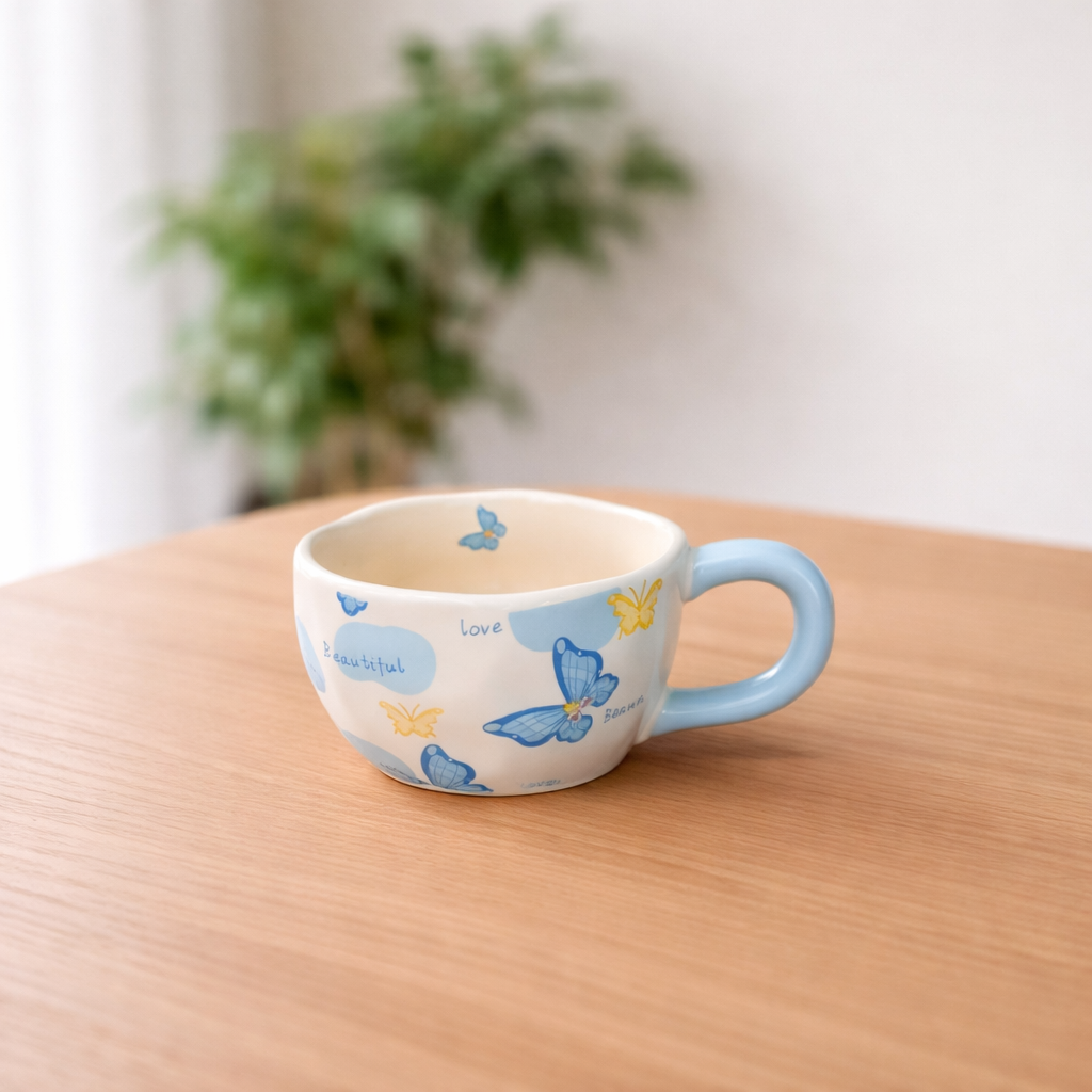 Enchanted Forest Butterfly Ceramic Mug