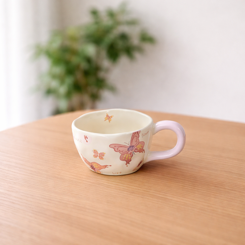 Enchanted Forest Butterfly Ceramic Mug