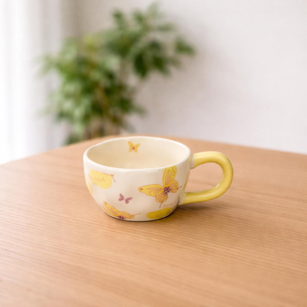 Enchanted Forest Butterfly Ceramic Mug