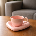 Pink Mug & Heart-Shaped Plate Set