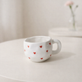 White Ceramic Tiny Hearts Mug