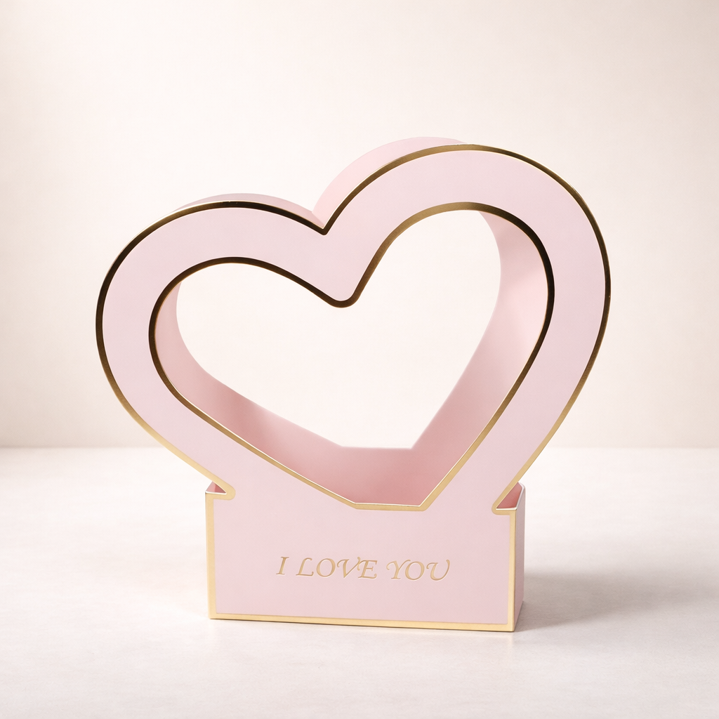 Heart-Shaped Gift Box with Gold Trim