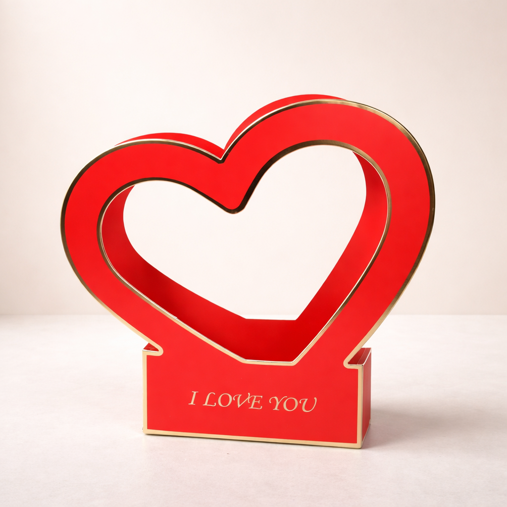 Heart-Shaped Gift Box with Gold Trim