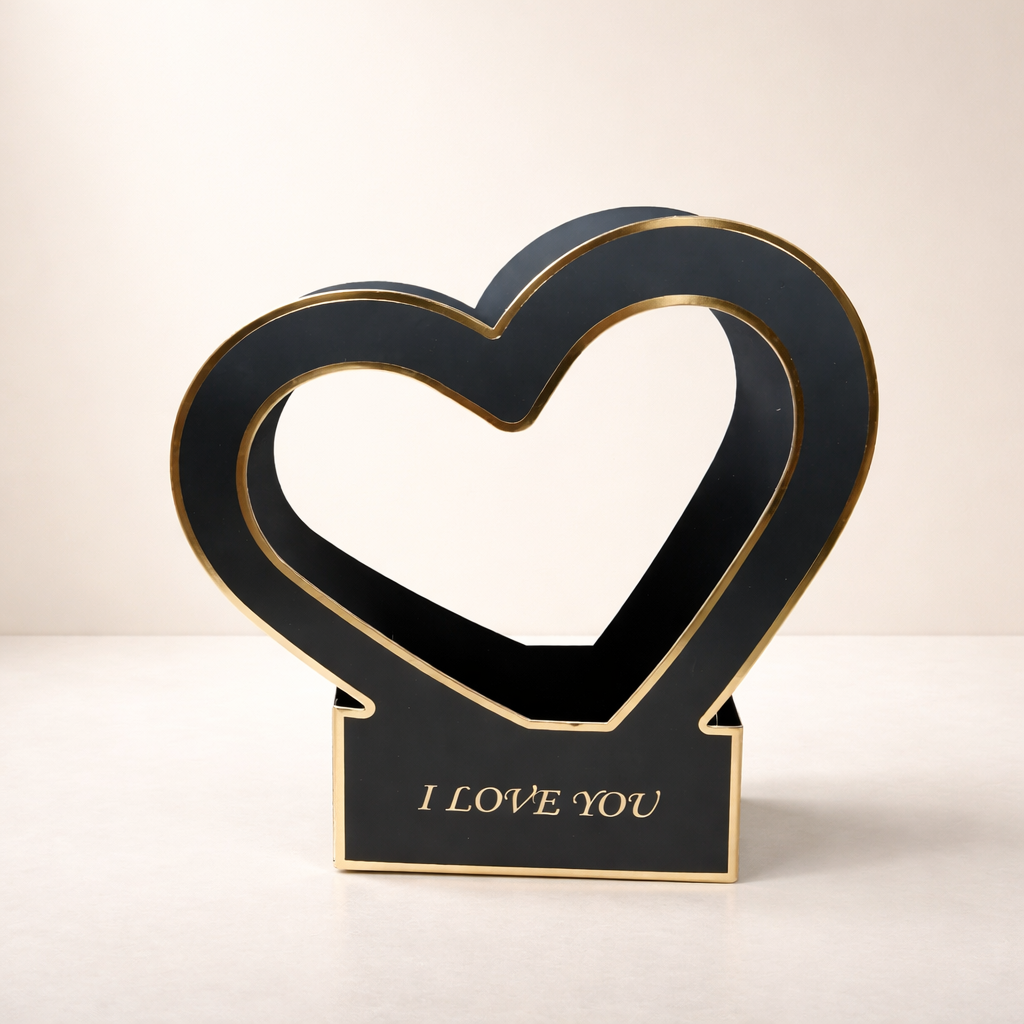 Heart-Shaped Gift Box with Gold Trim