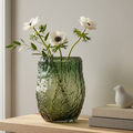 Green Textured Glass Vase