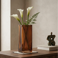 Honey Brown Glass Vase