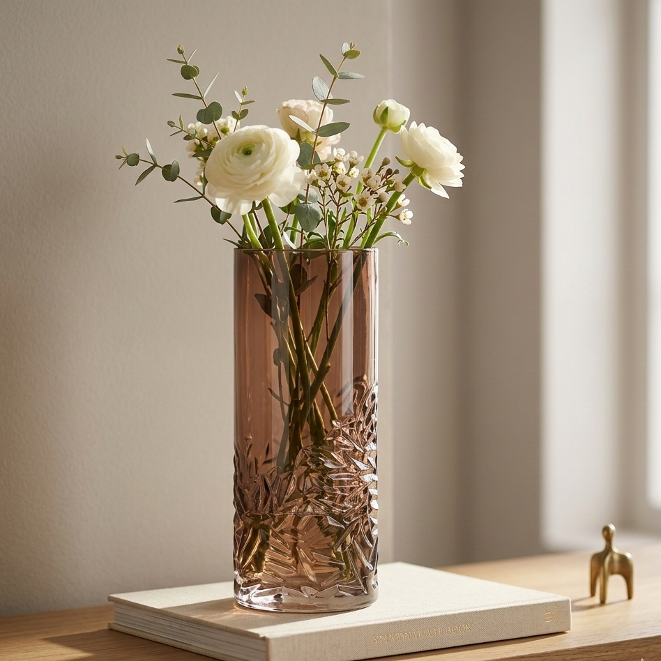Honey Brown Glass Vase