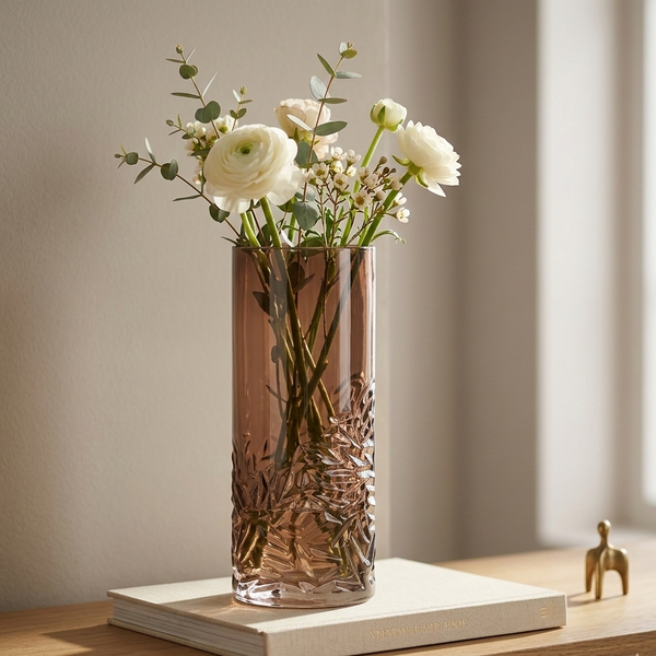 Honey Brown Glass Vase