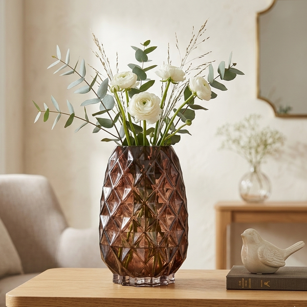 Honey Brown Glass Vase