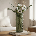 Green Textured Glass Vase