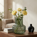 Green Textured Glass Vase