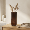 Honey Brown Glass Vase