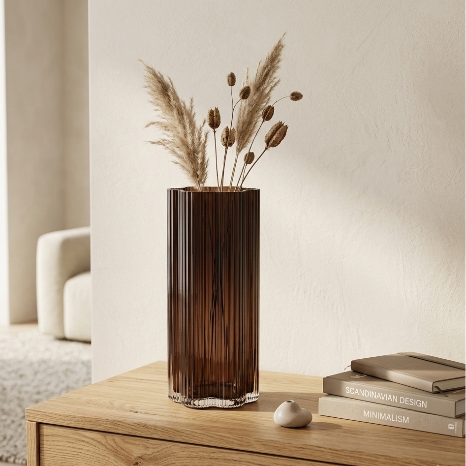 Honey Brown Glass Vase