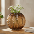 Rounded Textured Honey Brown Vase