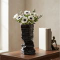 Stacked Black Decorative Vase
