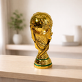 Gold World Cup Trophy Replica with Green Base Accents - LARGE