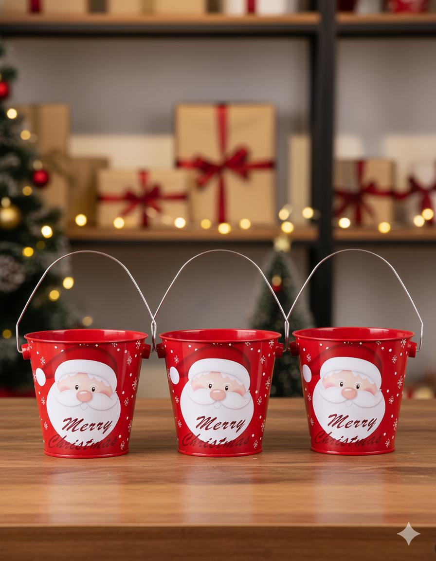 Christmas Santa claus Red Bucket