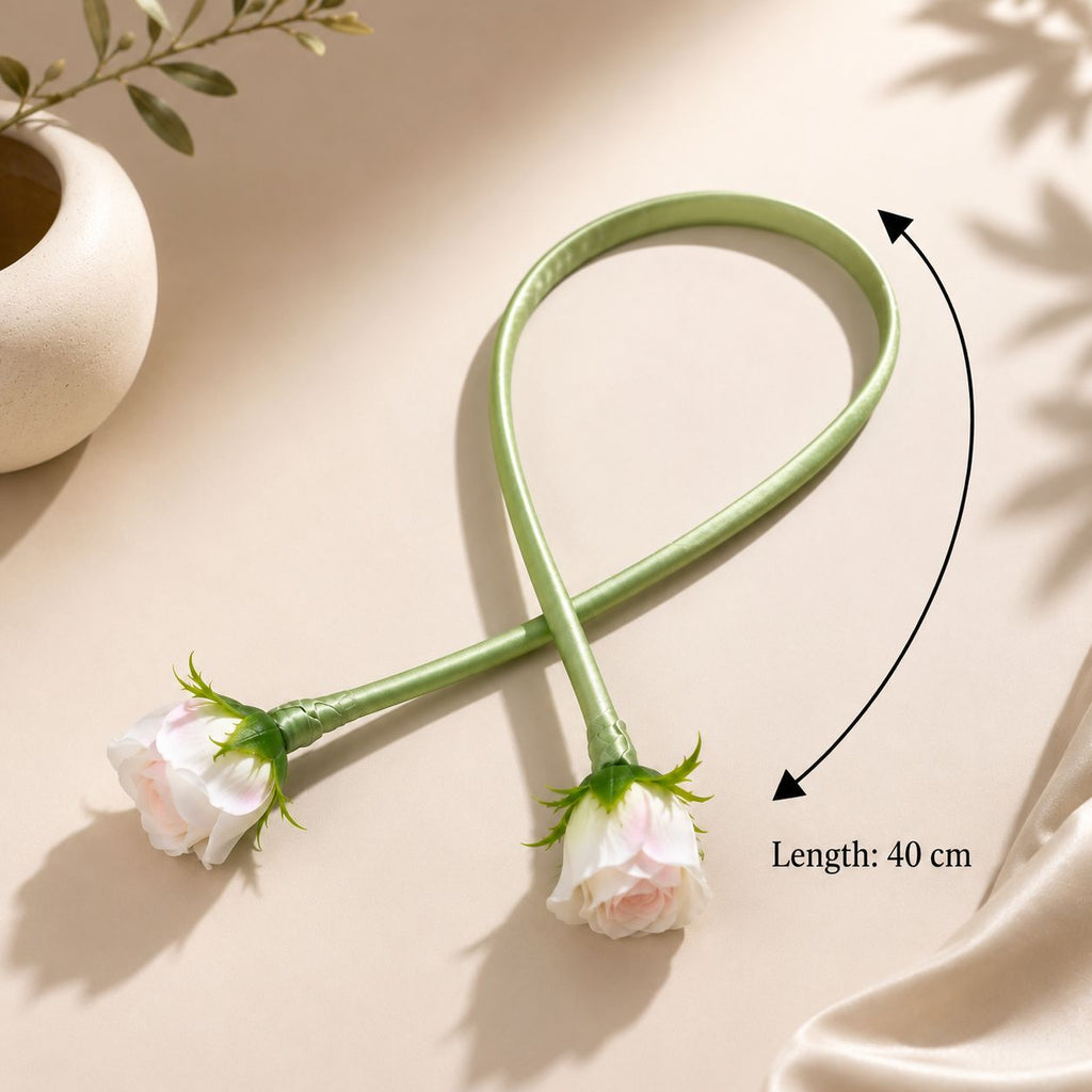Floral Rose Curtain Tiebacks - 4-Piece Pack