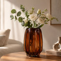 Honey Brown Glass Vase